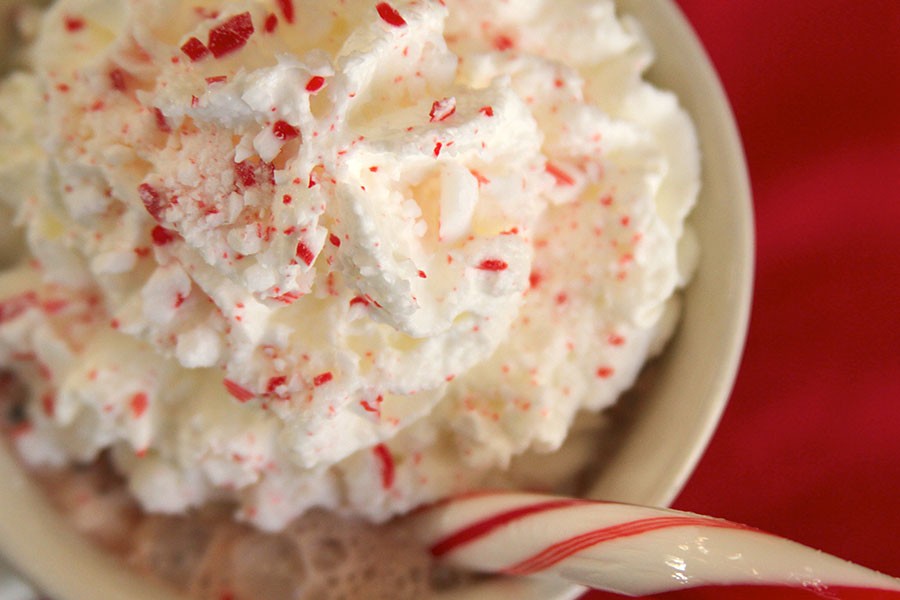 Peppermint hot cocoa is a great way to spice up a holiday favorite.