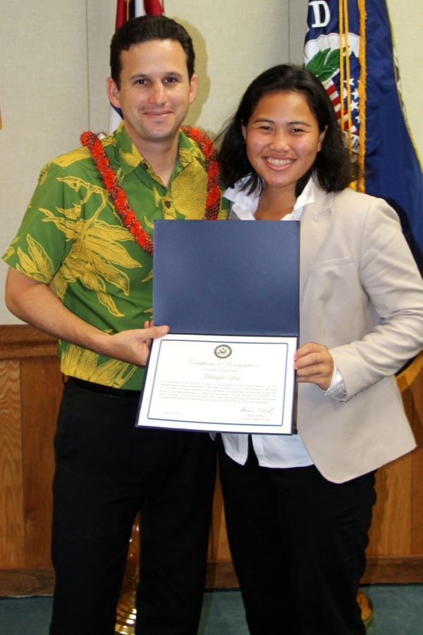 Senior Mikayla Lau was one of the few selected Hawaii seniors for Schatz Seniors, an internship with U. S. Senator Brian Schatz in the 2014-15 school year.