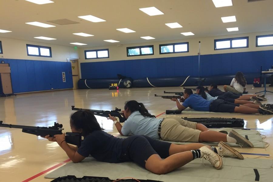 In+air+riflery%2C+competitors+fire+at+targets+in+three+positions%2C+prone+%28pictured%29%2C+kneeling+and+standing.