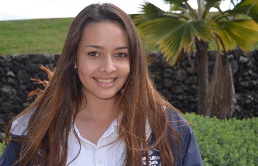 Senior Kiana Kanoa won the school level of the Poetry Out Loud National Recitation Contest with A Poison Tree by William Blake.