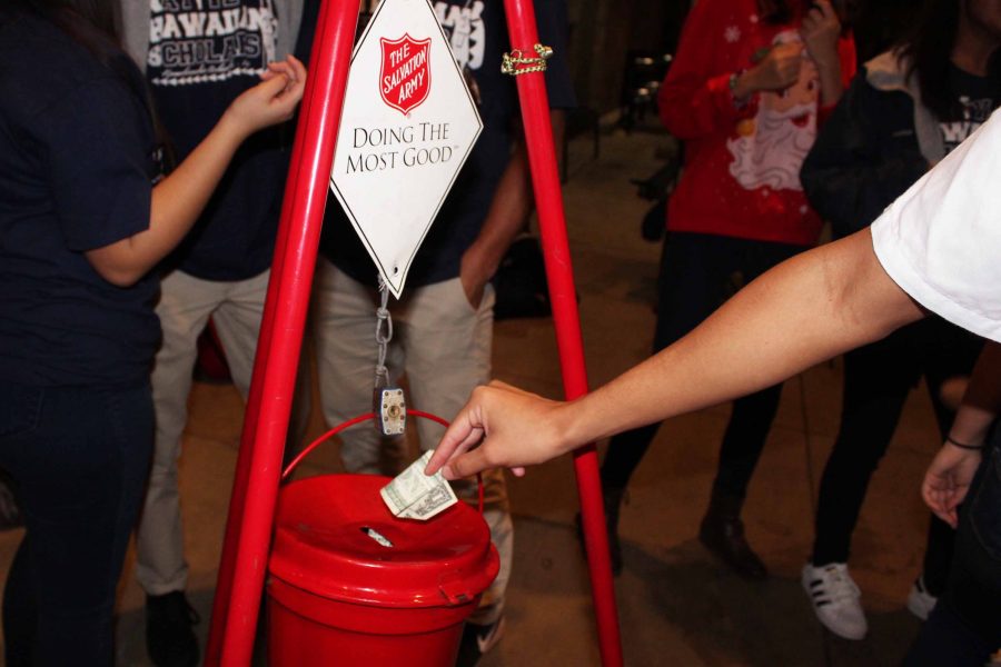 The NHS students of Kamehameha Maui rang bells at the Maui Lani Safeway Friday, Dec. 16 to raise money for the Salvation Army.