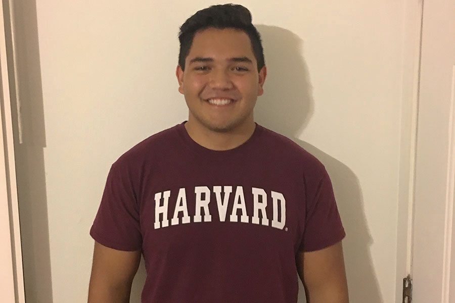 Dont+let+that+Harvard+t-shirt+fool+you.+Senior+Dorian+Kawehi+Raboy-McGowan+received+his+official+letter+of+acceptance+to+Harvard+University+as+of+March+30%2C+but+he+has+also+been+accepted+into+many+other+schools%2C+including+Stanford%2C+Yale%2C+and+Princeton.+There+is+no+decision+yet+on+which+school+he+will+actually+attend.