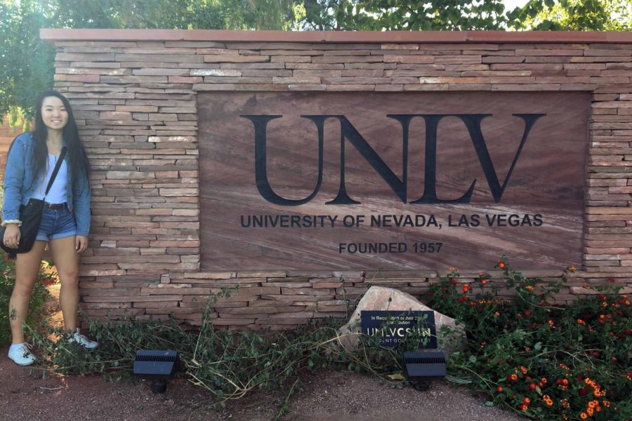 I took a college visit to the University of Nevada Las Vegas on Thursday, Oct. 12. This sign is located in front of the campus.