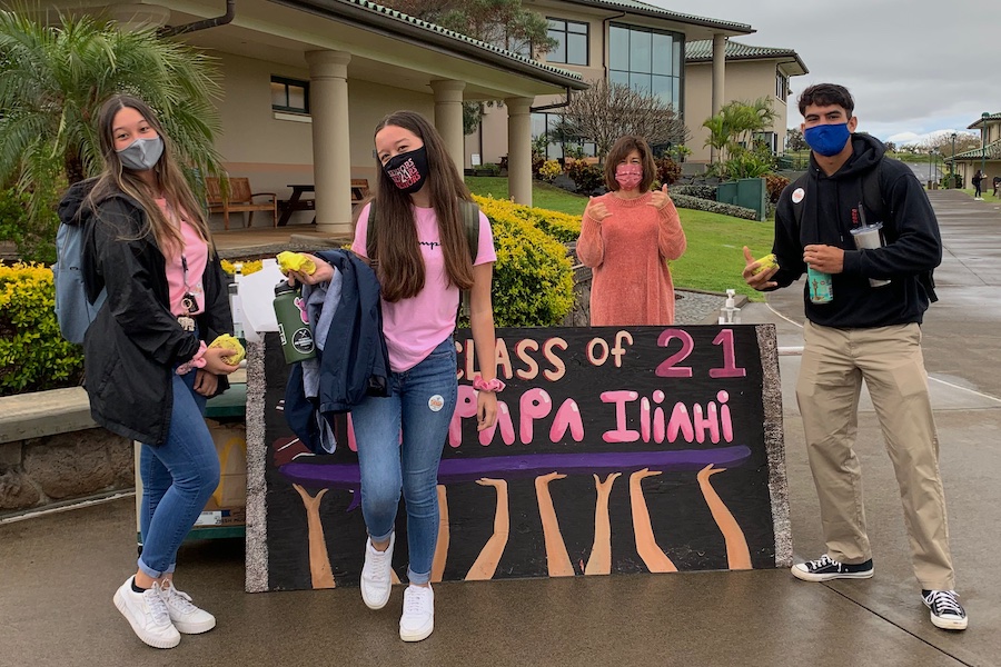 Tuesday was Senior Pink-Out Day, a day to show senior pride by wearing pink to school. As part of the celebration, myself and fellow seniors Lauren Kalama and Cruz Braun grab a Sausage McMuffin from Mrs. Kaaa before heading to class.
