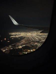 The captivating view the Kamehameha Band students saw as they prepare to land at Los Angeles Airport.